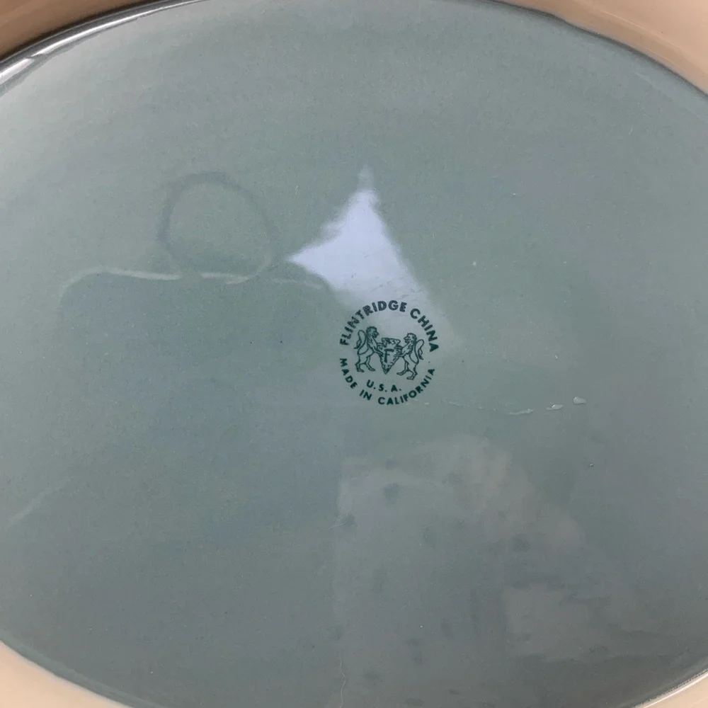 Flintridge China Miramar Rim Platinum Trim Serving Bowl